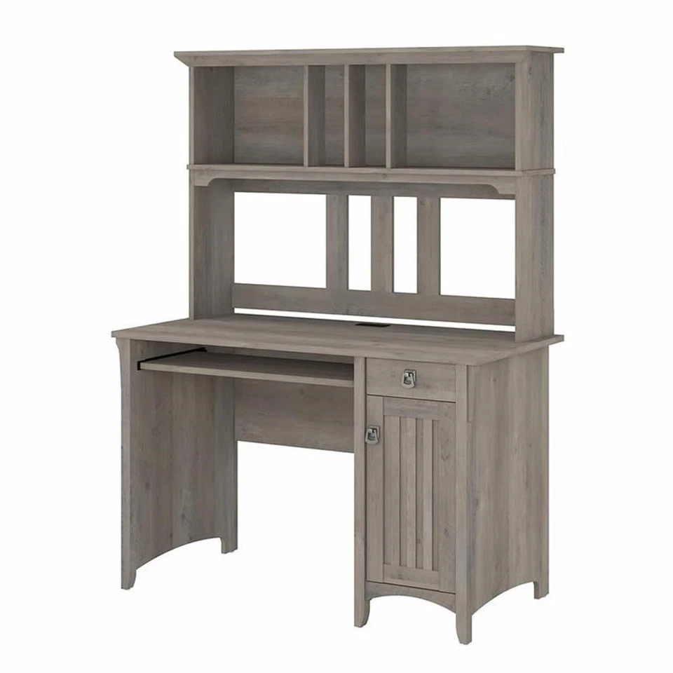 Bush Furniture Salinas 47" Computer Desk with Hutch Driftwood Gray MY72508-03