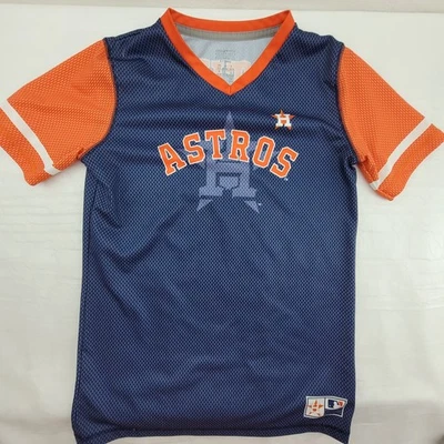 MLB Genuine Merc Altuve 27 Houston Astros Shirt Youth M 10 12 Blue Orange Jersey - Image 1 of 4
