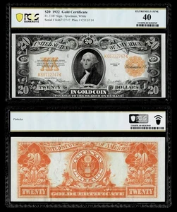FR.#1187 1922 $20 GOLD CERTIFICATE NOTE PCGS EF 40 - Picture 1 of 1