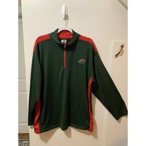 Minnesota Wild NHL Hockey Hombres XL Pullover Top Verde 1/4 Cremallera Manga Larga - Imagen 1 de 10