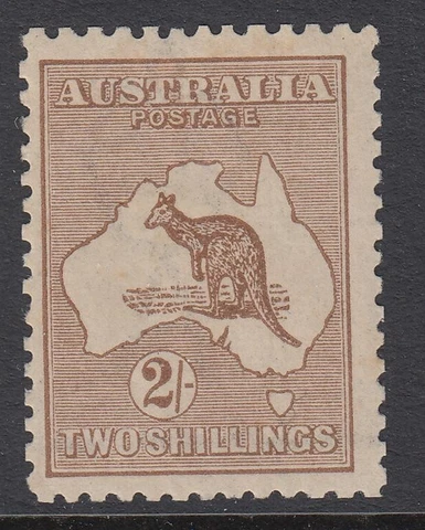 AUSTRALIA Kangaroo 2/- Brown 3rd Wmk MUH ... Cat. BW 37  $2500 Cover