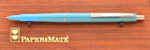 VINTAGE HELLBLAUER PAPERMATE KUGELSCHREIBER FUNKTIONIERT BLAUE TINTE - Bild 1 von 2