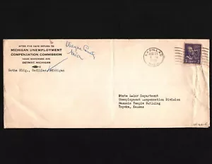 OPC 1940 Cadillac MI Wayne County Michigan Perfin W(CO) W59 47360 - Imagen 1 de 2