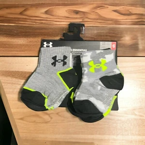 Under Armour  6-Pack Essential Lightweight Quarter Socks Baby/ Toddler Boy 12-24 - Picture 1 of 4