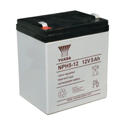 BATERÍA YUASA NPH5-12, 12V 5AH (como 4Ah y 4.5Ah) con conector de pala de 6.3mm de ancho