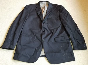 Mens Blazer-AUSTIN REED-SIGNATURE-black 100% worsted wool 2 button lined-46R - Picture 1 of 4
