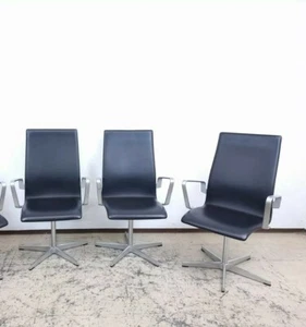 3x Fritz Hansen Oxford Chair Designersessel Echtlederstuhl Arne Jacobsen - Bild 1 von 12