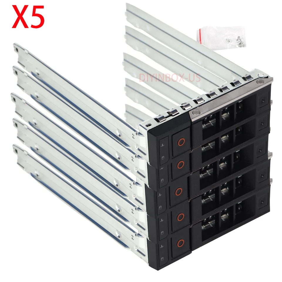 5-pcs 3.5" LFF Hard Tray Caddy X7K8W 0X7K8W For14th Dell R540 R640 R740 R740XD