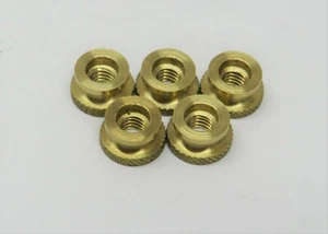 5 brass spark plug thumb nuts 8/32 by 5/16in OD Maytag - Picture 1 of 1