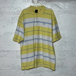 Kani Gold Polo Shirt Mens XXL Short Sleeve Yellow Striped Casual Preppy Classic - Picture 1 of 8