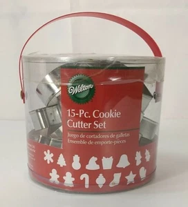 Wilton Invierno Navidad Vacaciones 15 Piezas Cortador de Galletas de Metal Cubo de Almacenamiento - Imagen 1 de 4