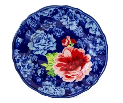 Cuatro (4) Mujer Pionera ~ PATRIMONIO FLORAL ~ 8.5" ~ Gres ~ Platos de Ensalada Foto 1 de 4