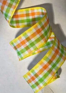 5 yds. PLAID WIRED Ribbon for DOOR WREATH, SWAG, POST LANTERN - Picture 1 of 2