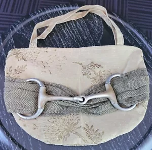 Borsa a mano Horse Bit verde e marrone piccola polo match cocktail fatta a mano - Foto 1 di 9