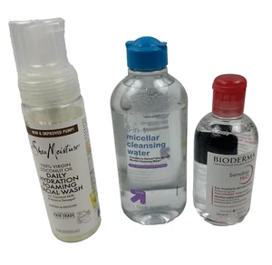 (3) Cleanser Lot Shea Moisture Up & UP Bioderma Sensibio H2O Facial Cleanser - Picture 1 of 4