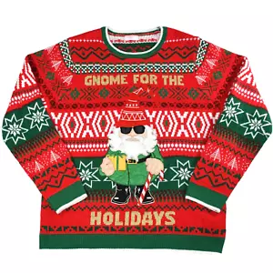 Suéter Feo Navidad Adulto XL (46-48) GNOMO PARA LAS FIESTAS Rojo Holiday Time - Imagen 1 de 13