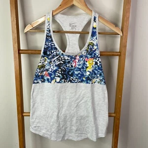 Nike Tank Top Womens Large Grey Racerback Athletic Cut Scoop Neck Training Gym - Picture 1 of 12