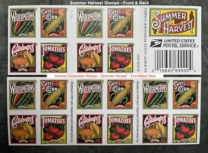 New Book of 20 Stamps “Summer Harvest” Invitational Stamps - 2015 - Picture 1 of 3