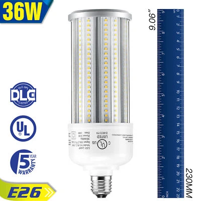 5000K LED Corn Cob Bulb 5000K Daylight E26 Standard Base UL DLC Listed 36Watt - Image 1 of 4