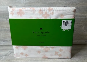 Kate Spade FULL Sheet Set 100% Cotton Percale White/Coral Floral - Picture 1 of 3