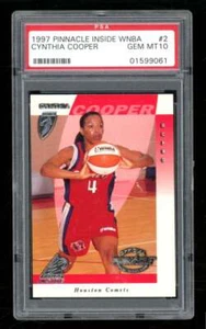 1997 Pinnacle Inside WNBA Cynthia Cooper #2 Rookie PSA 10 Comets ES9071 - Picture 1 of 2