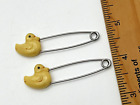Pair Of MCM Vintage Baby Duck Safety Pins for Cloth Diapers