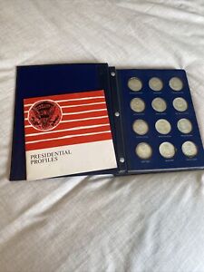 1970 THE FRANKLIN MINT TREASURY OF PRESIDENTIAL COMMEMORATIVE SILVER MEDALS