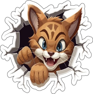 Wildcat Sports Mascot Breaking Out | Etiqueta adhesiva de vinilo laminado - Imagen 1 de 9