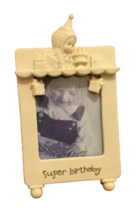 Marco de fotos Department 56 súper cumpleaños bebés de nieve blanco crema niños - Imagen 1 de 8