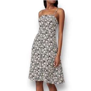 HVN Atlanta Midikleid mit Schlupf schwarz Seide Blumenmuster eckiger Ausschnitt feminin Damengröße 2 - Bild 1 von 12