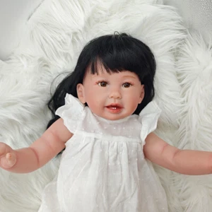 28 Zoll fertige Reborn Baby Puppe weiches Vinyl Mädchen Kleinkind Teegan lange Haare Geschenk - Bild 1 von 7
