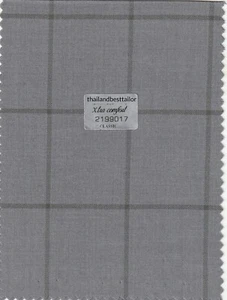 Gray Suiting Fabric Windowpane Check Best For Suit Pants Jacket Cloth 5 Yards - Picture 1 of 2
