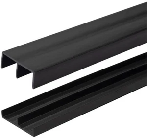 [Paquete de 4] Pista de puerta corredera de plástico negro de 17,5 pulgadas de largo para paneles de 3/4" de espesor - Imagen 1 de 5