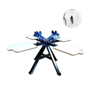 Floor 4 Color 4 Station Silk Screen Printing Press Machine T-Shirt DIY Printer - Picture 1 of 5
