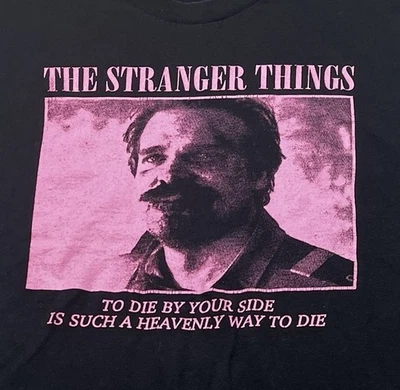 Camiseta Netflix Stranger Things Para Hombre XL Negra “..Heavenly Way To Die” Foto 1 de 4