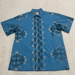 Camisa De Colección Mamo Howell Para Hombre Grande Azul Hawaiana Aloha Botón Floral Isla - Imagen 1 de 7