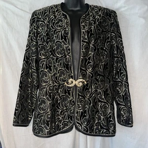 Vintage Lillie Rubin Schwarz Gold Jacke Größe 12 - Bild 1 von 5