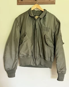VTG FLYER’S JACKET COLD WEATHER CWU-45/ P, USAF/ ARMY /Navy, Satin Green - Picture 1 of 16