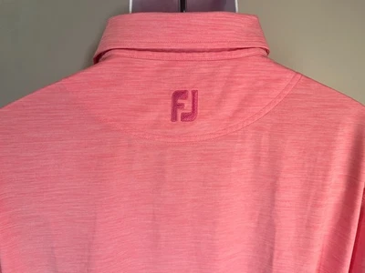 FootJoy FJ Men's marled pink short sleeve performance golf polo shirt XL EUC - Image 1 of 4