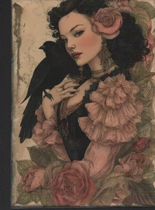 Junk Journal Art Cards, Beauties and Birds, 13pcs, 4x 6" - Picture 1 of 13