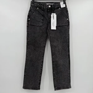 Calvin Klein Jeans Youth Girl 10 Black Mid Rise Straight Denim Acid Wash Stretch - Bild 1 von 15