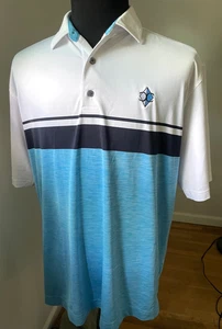 FootJoy blau weiß Polo Golf Shirt XL Kragen CC Diamond - Bild 1 von 6
