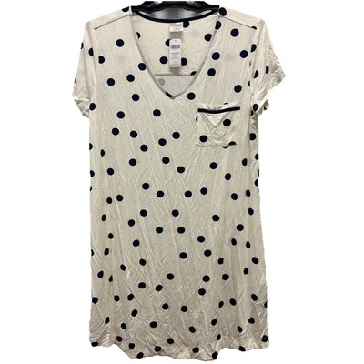 NWT Soma Cool Nights SS Sleepshirt Knee-Length Polka Dot Navy Women CHOOSE SIZE - Image 1 of 3