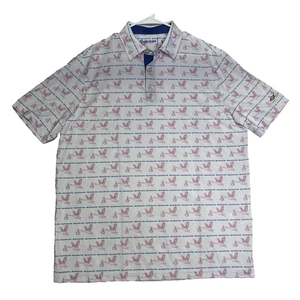 Polo da golf Grunk Dolfer uomo grande cicogna elasticizzata uccellini per bambini AOP - Foto 1 di 10