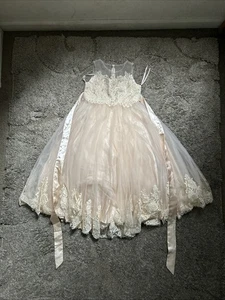 Little Girls Dress In Rose Gold Color Size 8 It Has Been Used 4 Times - Picture 1 of 3
