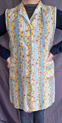 Nylon Dederon kittel schürze Vintage  Apron Gr. 164-Original 70er Jahre - Bild 1 von 3