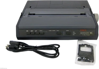 Okidata Microline 186 Plus Serial/Parallel/Usb Dot Matrix Printer - Image 1 of 2