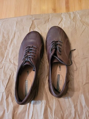 Clarks Collection Cheyn Ava Dark Brown Leather lace-up shoes size US 8 UK 5 1/2 - Image 1 of 4