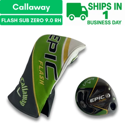 Callaway EPIC FLASH SUB ZERO 9 testina driver RH con copricapo USATA SPEDIZIONE VELOCE - Immagine 1 di 4