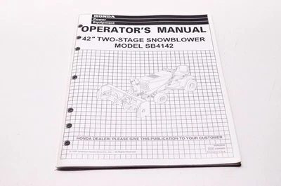 Operator's Manual 42' Two-Stage Snowblower Model SB - Image 1 of 3